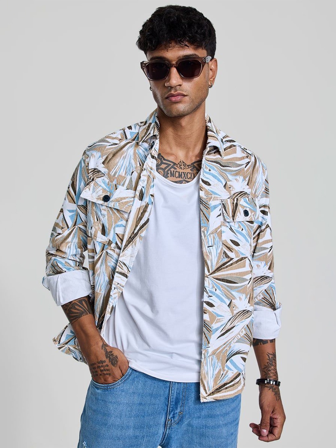 Snitch Men Spread Collar Abstract Printed Cotton Casual Open Front Jacket, Brown
Snitch Men Spread Collar Abstract Printed Cotton Casual Open Front Jacket, Brown