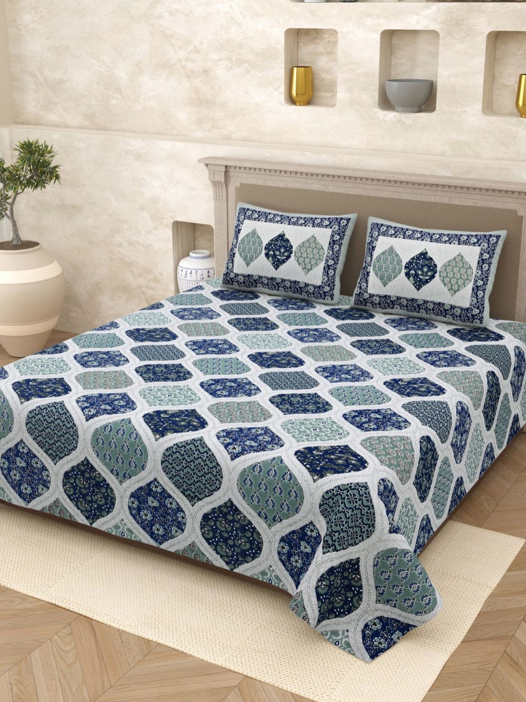 Homez Sparrow Opulent Collection 210 TC Pure Cotton King Bedsheet Set-2.50 m x 2.70 m, Green
Homez Sparrow Opulent Collection 210 TC Pure Cotton King Bedsheet Set-2.50 m x 2.70 m, Green