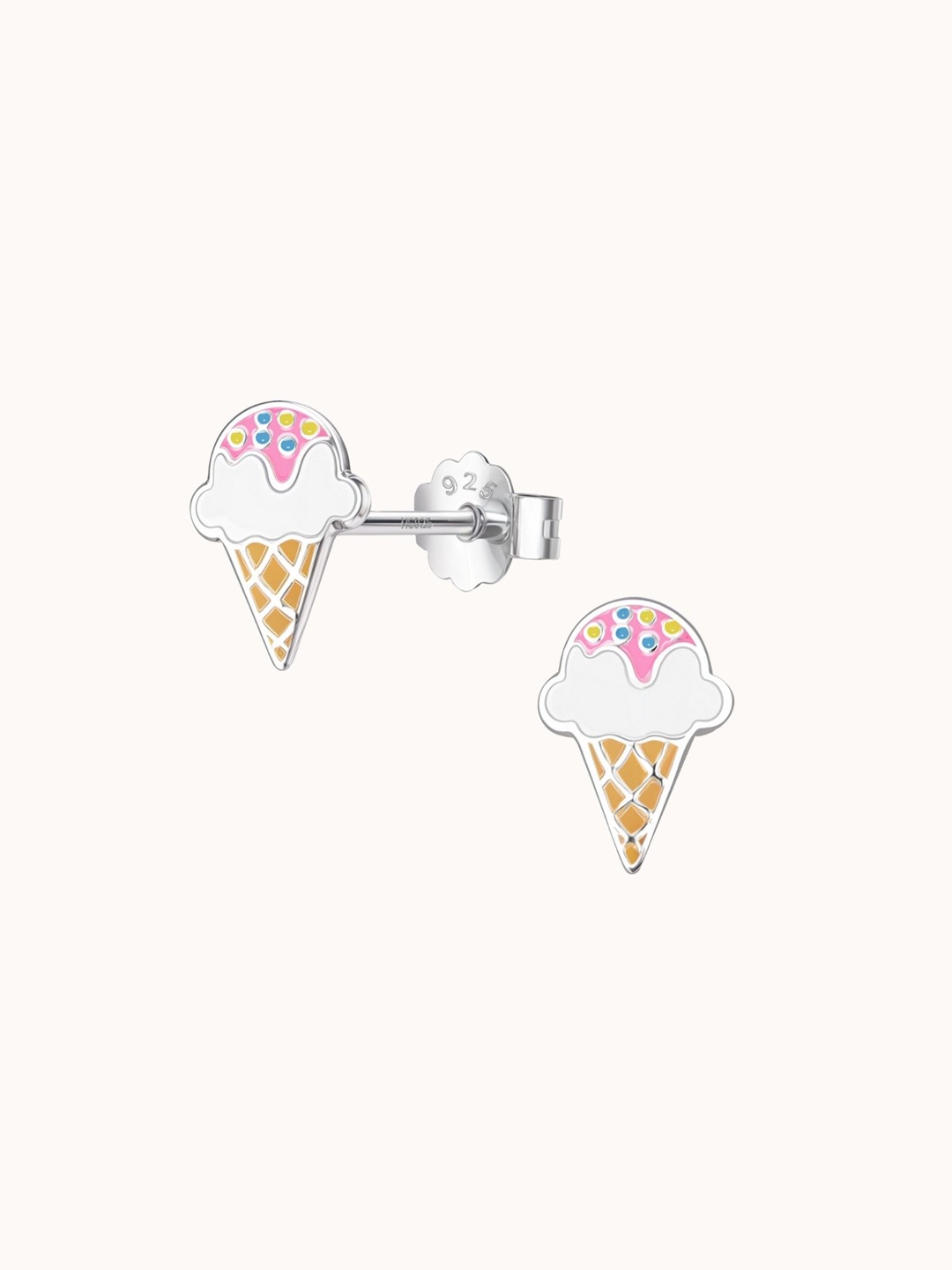 HighSpark 925 Sterling Silver Contemporary Vanilla Ice Cream Enamelled Studs Earrings
HighSpark 925 Sterling Silver Contemporary Vanilla Ice Cream Enamelled Studs Earrings