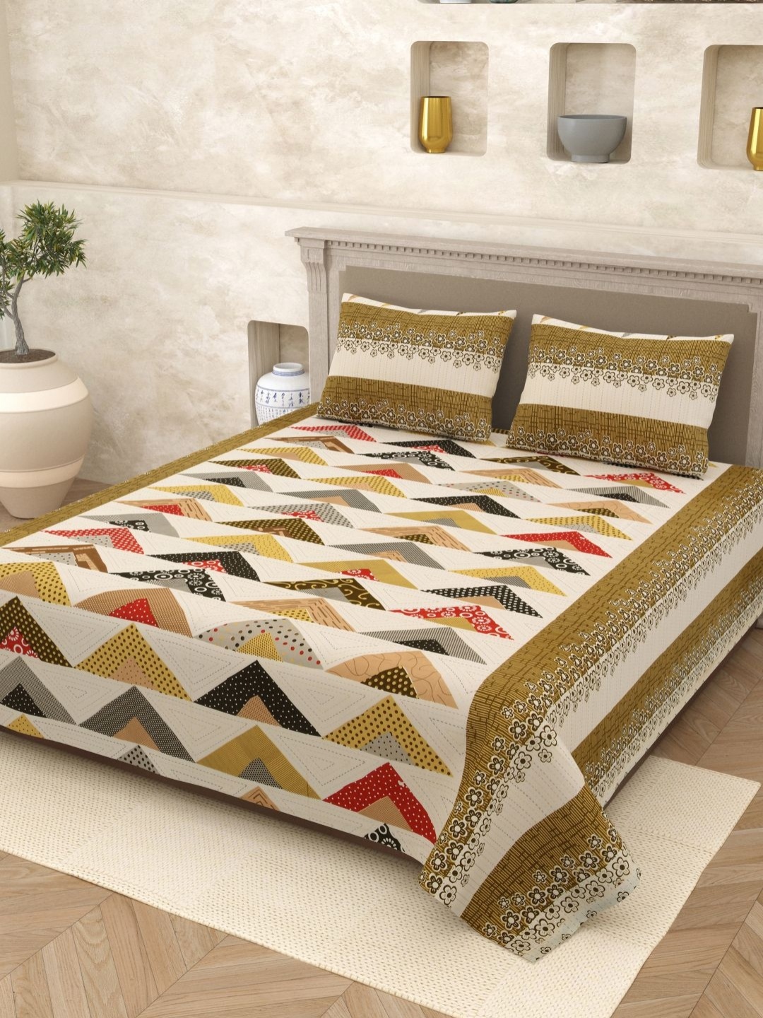 Homez Sparrow Elegant Selection 210 TC Pure Cotton King Bedsheet Set- 2.20 m x 2.65 m, Yellow
Homez Sparrow Elegant Selection 210 TC Pure Cotton King Bedsheet Set- 2.20 m x 2.65 m, Yellow