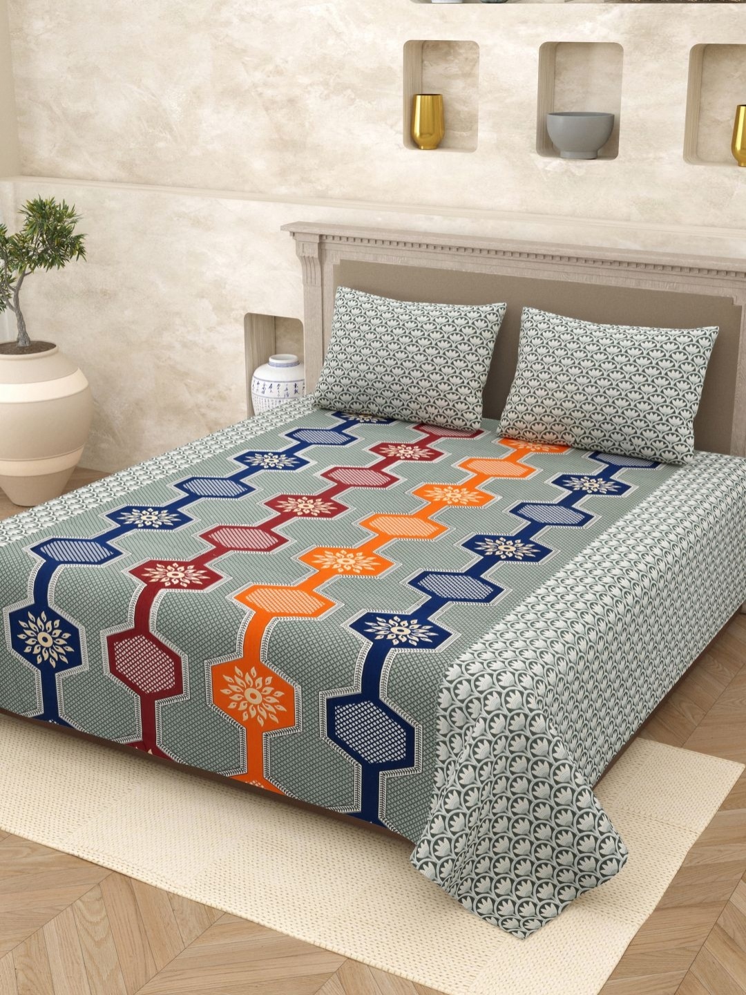 Homez Sparrow Elegant Selection 210 TC Pure Cotton Queen Bedsheet Set-2.20 m x 2.65 m, Grey
Homez Sparrow Elegant Selection 210 TC Pure Cotton Queen Bedsheet Set-2.20 m x 2.65 m, Grey