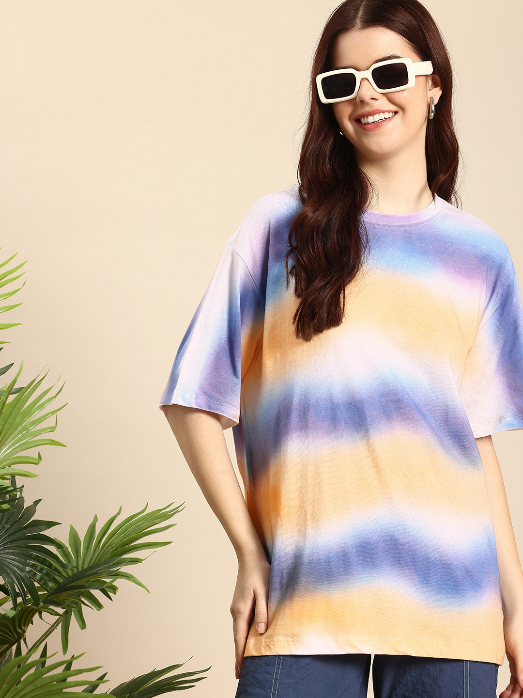 Mast & Harbour Tie and Dye Drop-Shoulder Sleeves Oversized Pure Cotton T-shirt, Multi
Mast & Harbour Tie and Dye Drop-Shoulder Sleeves Oversized Pure Cotton T-shirt, Multi