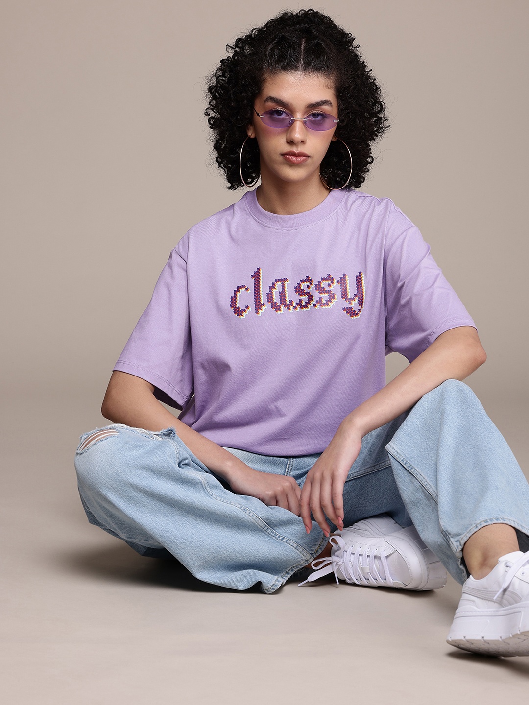 The Roadster Life Co. Typography Printed Drop-Shoulder Sleeves Oversized T-shirt, Violet
The Roadster Life Co. Typography Printed Drop-Shoulder Sleeves Oversized T-shirt, Violet