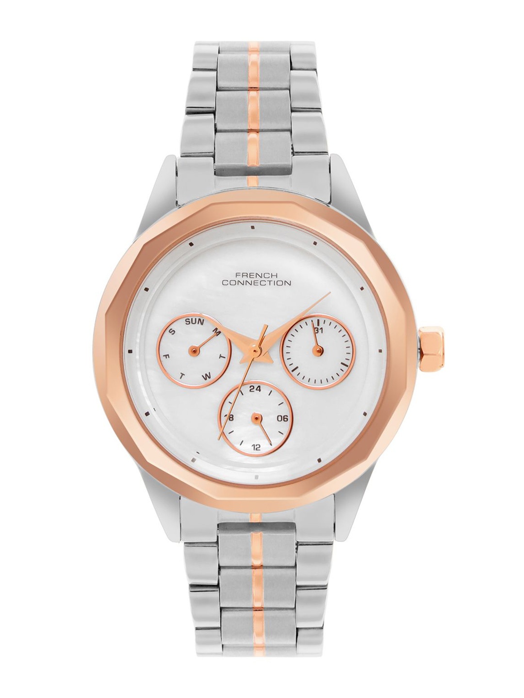 French Connection Women Dial & Stainless Steel Bracelet Style Straps Analogue Watch FCH06RTM, White
French Connection Women Dial & Stainless Steel Bracelet Style Straps Analogue Watch FCH06RTM, White