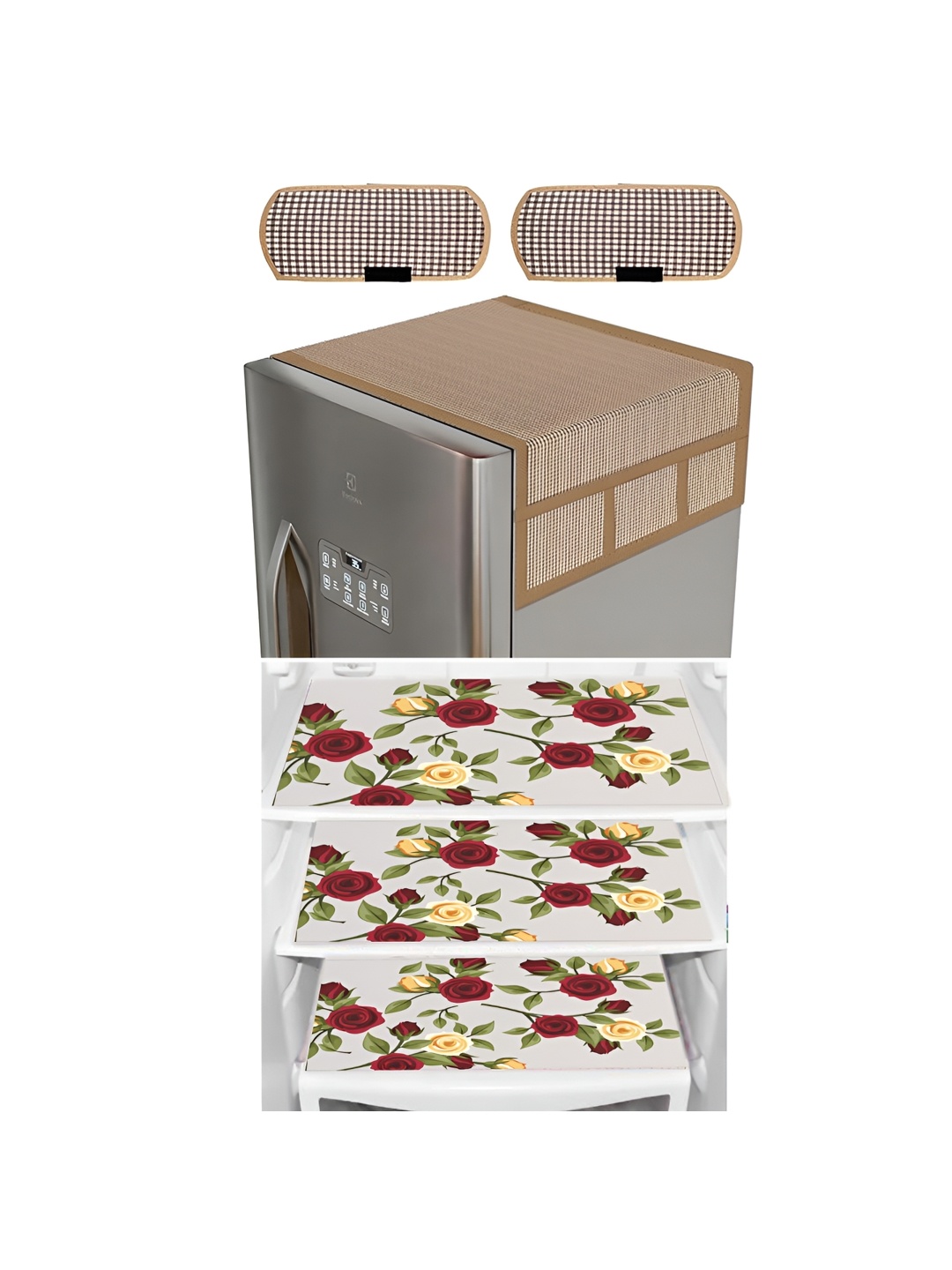 LooMantha 6-PcsBrown & Red Printed Refrigerator Top With Handle Covers & Fridge Mats, Brown
LooMantha 6-PcsBrown & Red Printed Refrigerator Top With Handle Covers & Fridge Mats, Brown