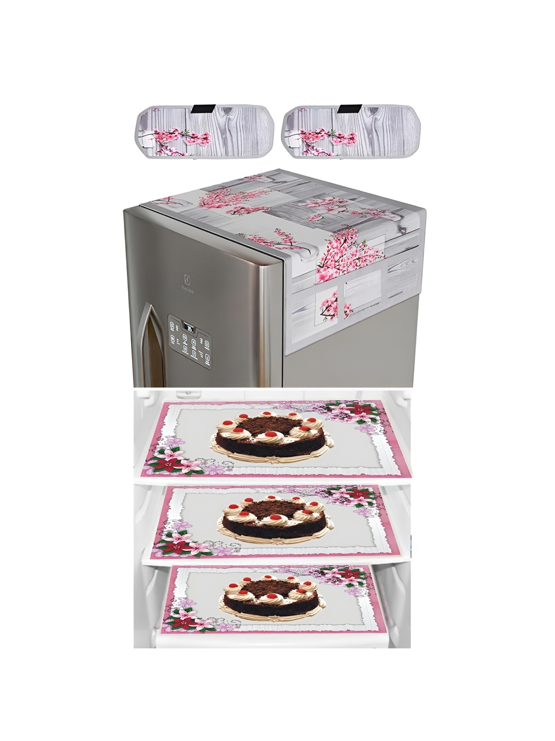 LooMantha Grey & Pink 6 Pieces Printed Refrigerator Top With Handle Covers & Fridge Mats
LooMantha Grey & Pink 6 Pieces Printed Refrigerator Top With Handle Covers & Fridge Mats