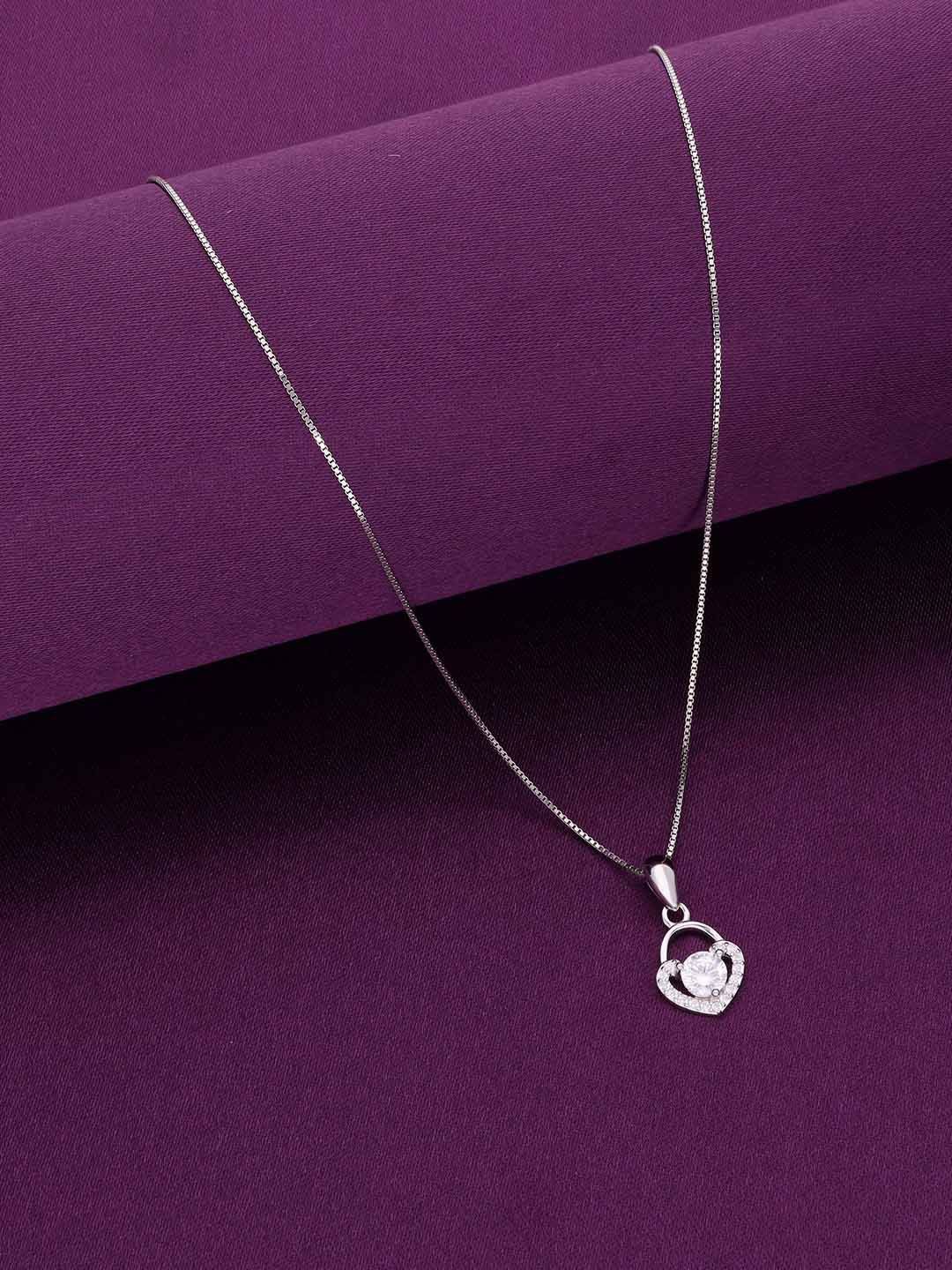 KAI JEWEL Rhodium-Plated Cubic Zirconia Studded Contemporary Pendant with Chain, Silver
KAI JEWEL Rhodium-Plated Cubic Zirconia Studded Contemporary Pendant with Chain, Silver