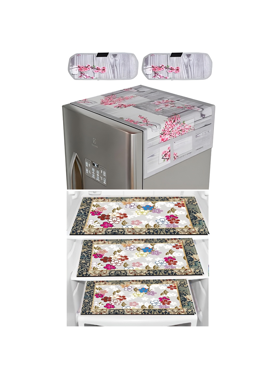 LooMantha Grey & Pink 6 Pieces Printed Refrigerator Top With Handle Covers & Fridge Mats
LooMantha Grey & Pink 6 Pieces Printed Refrigerator Top With Handle Covers & Fridge Mats