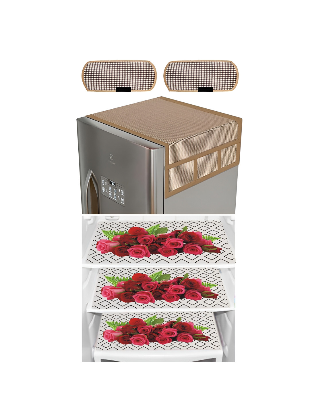 LooMantha Brown & White 6 Pieces Printed Refrigerator Top With Handle Covers & Fridge Mats
LooMantha Brown & White 6 Pieces Printed Refrigerator Top With Handle Covers & Fridge Mats
