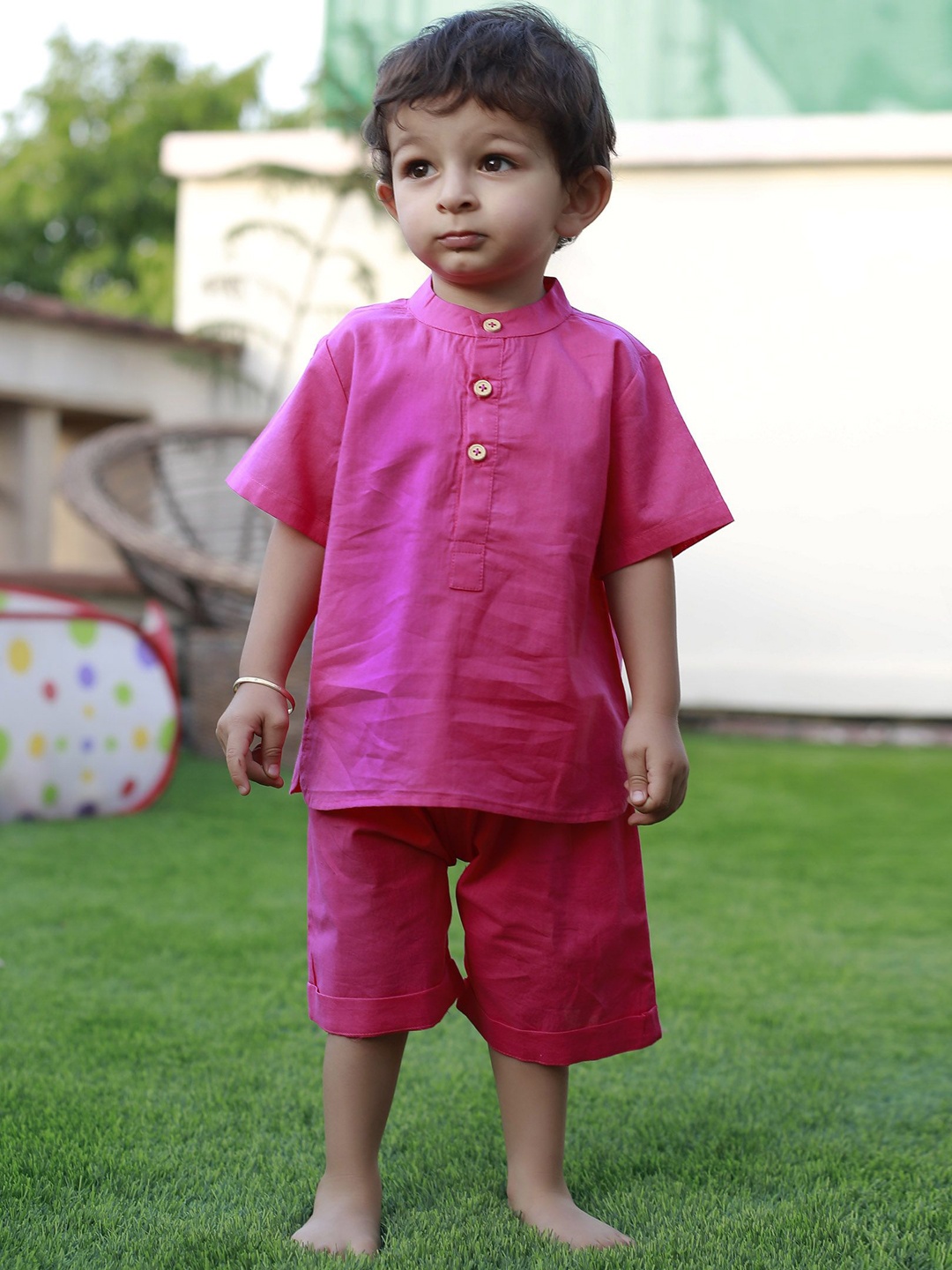 TJORI Boys Printed Angrakha Gotta Patti Pure Cotton Kurta with Skirt & With Dupatta, Pink
TJORI Boys Printed Angrakha Gotta Patti Pure Cotton Kurta with Skirt & With Dupatta, Pink