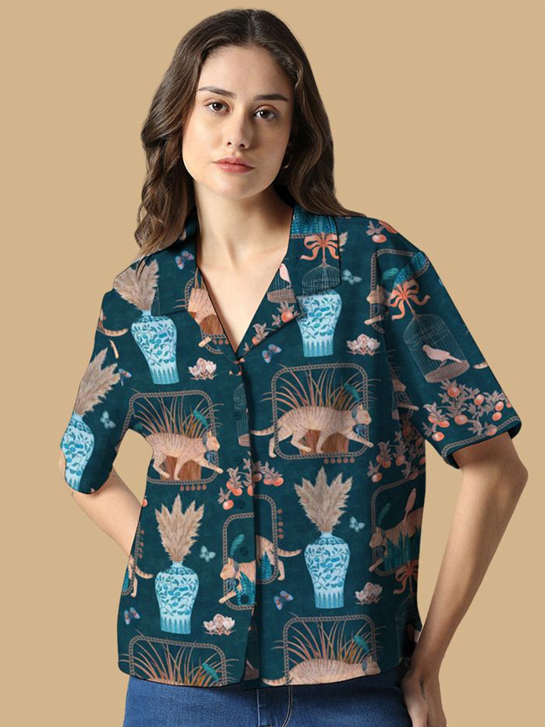 Wear Your Opinion Women Relaxed Cuban Collar Conversational Printed Casual Shirt, Navy blue
Wear Your Opinion Women Relaxed Cuban Collar Conversational Printed Casual Shirt, Navy blue