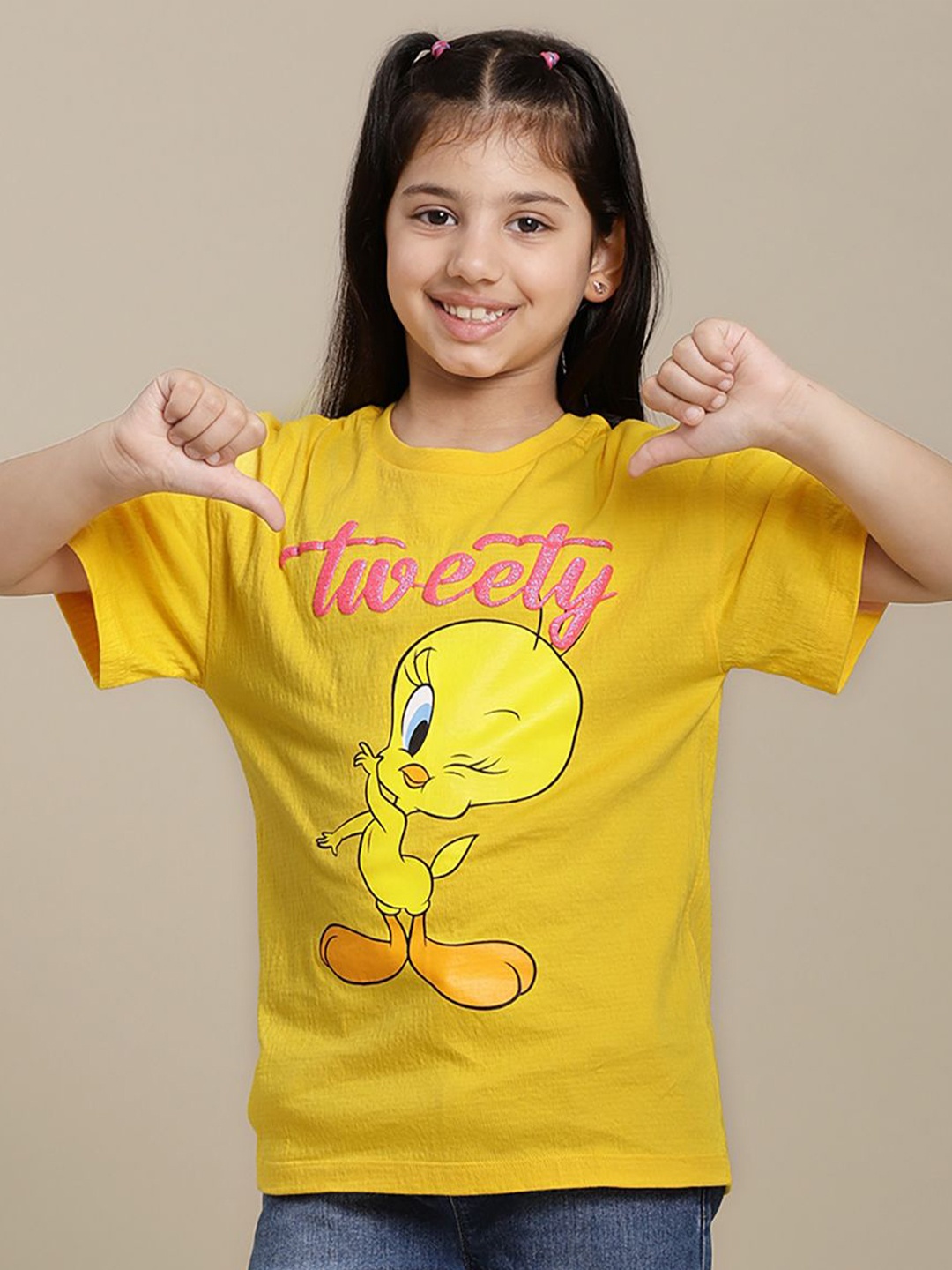 Kids Ville Girls Graphic Printed Round Neck Cotton Relaxed Fit Looney Tunes T-shirt, Yellow
Kids Ville Girls Graphic Printed Round Neck Cotton Relaxed Fit Looney Tunes T-shirt, Yellow