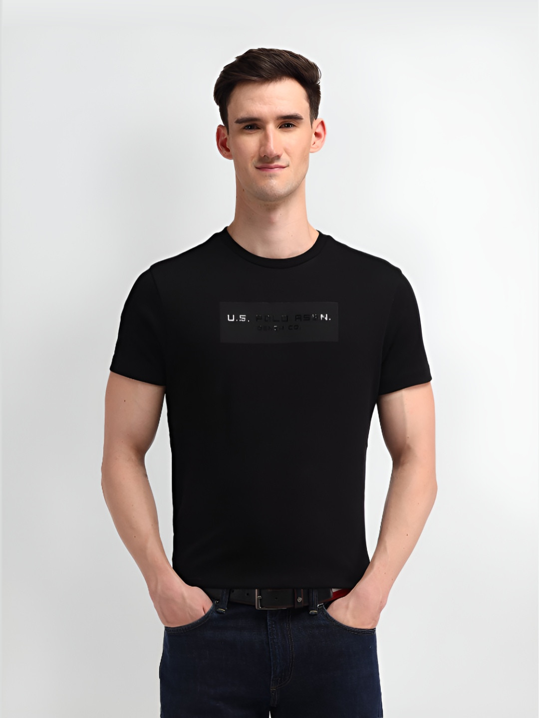 U.S. Polo Assn. Denim Co. Men Typography Printed Round Neck Cotton Slim Fit T-shirt, Black
U.S. Polo Assn. Denim Co. Men Typography Printed Round Neck Cotton Slim Fit T-shirt, Black