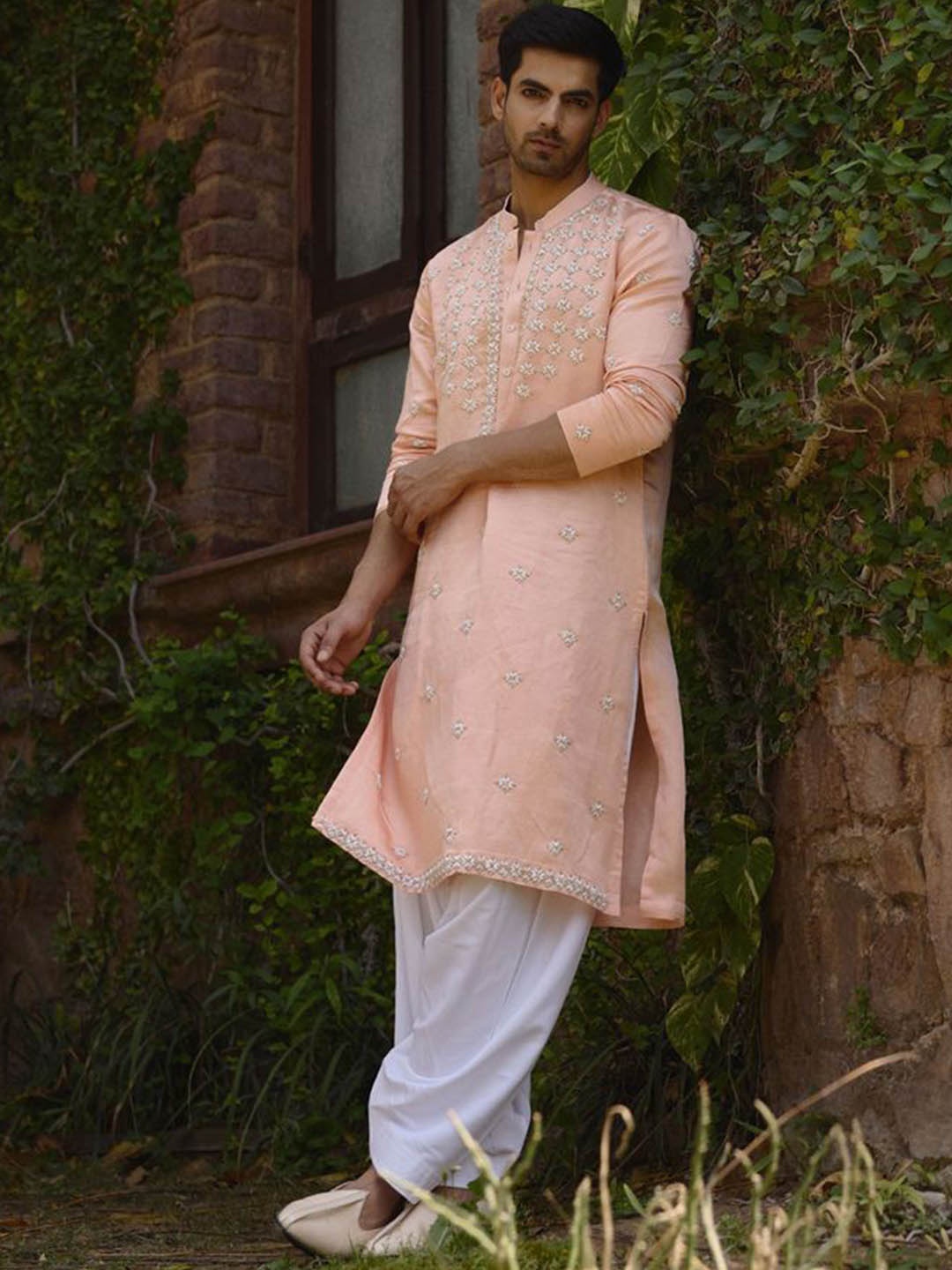 Ankit V Kapoor Floral Embroidered Beads and Stones Straight Kurta with Salwar, Peach
Ankit V Kapoor Floral Embroidered Beads and Stones Straight Kurta with Salwar, Peach