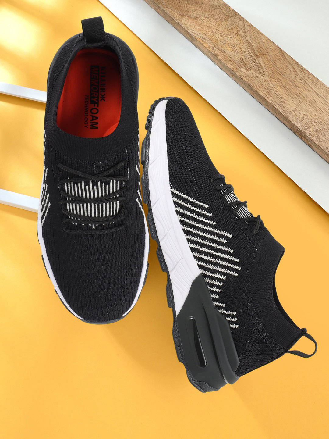 Killer Men Woven Design Round Toe Sneakers, Black 
Killer Men Woven Design Round Toe Sneakers, Black