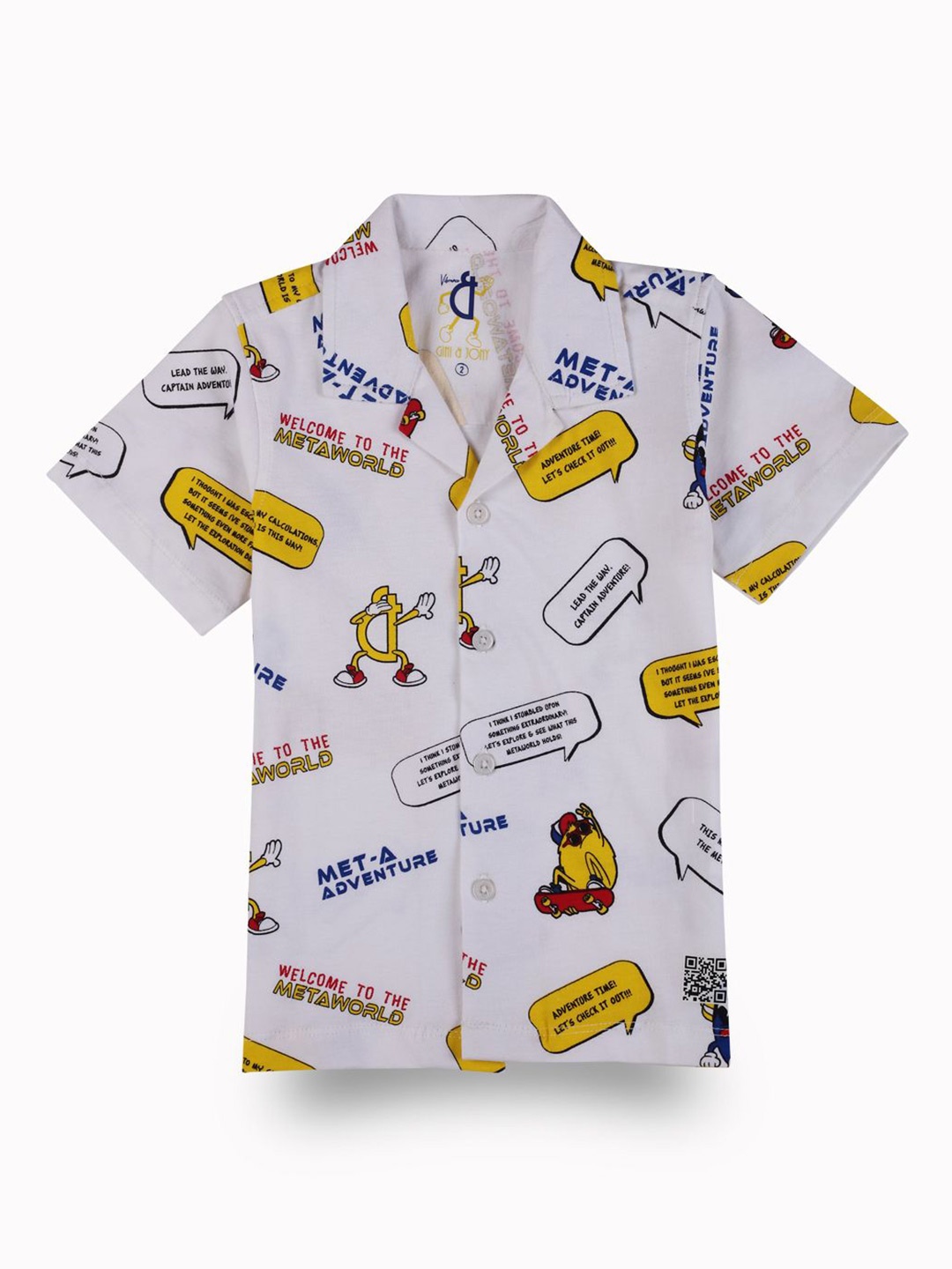 Gini and Jony Boys Standard Cuban Collar Conversational Printed Cotton Casual Shirt, White
Gini and Jony Boys Standard Cuban Collar Conversational Printed Cotton Casual Shirt, White