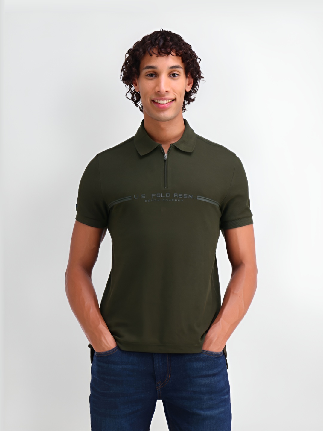U.S. Polo Assn. Denim Co. Men Solid Polo Collar Cotton Slim Fit T-shirt, Olive
U.S. Polo Assn. Denim Co. Men Solid Polo Collar Cotton Slim Fit T-shirt, Olive