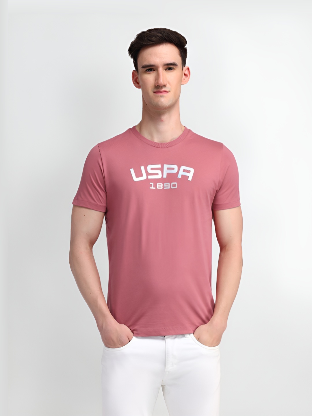 U.S. Polo Assn. Denim Co. Men Brand Logo Printed Round Neck Cotton Slim Fit T-shirt, Pink
U.S. Polo Assn. Denim Co. Men Brand Logo Printed Round Neck Cotton Slim Fit T-shirt, Pink