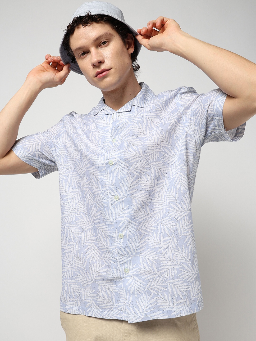 Blue Buddha Men Comfort Cuban Collar Floral Printed Cotton Tailored Fit Casual Shirt, White
Blue Buddha Men Comfort Cuban Collar Floral Printed Cotton Tailored Fit Casual Shirt, White
