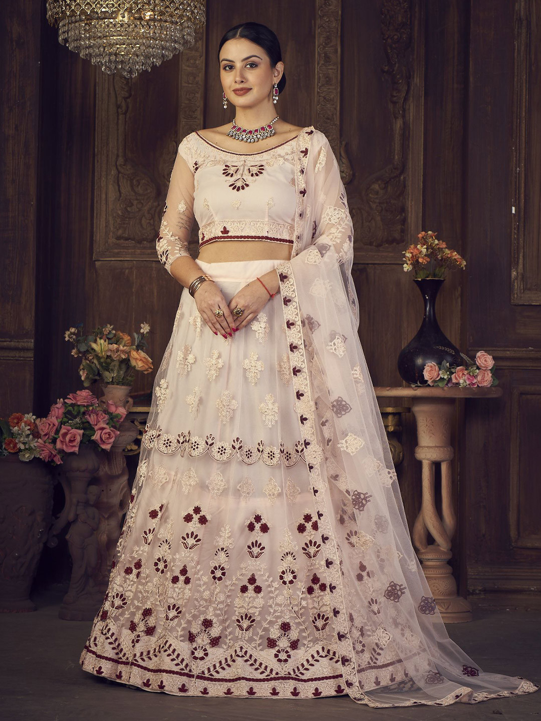 Warthy Ent Embroidered Thread Work Semi-Stitched Lehenga & Unstitched Blouse With Dupatta, Pink
Warthy Ent Embroidered Thread Work Semi-Stitched Lehenga & Unstitched Blouse With Dupatta, Pink