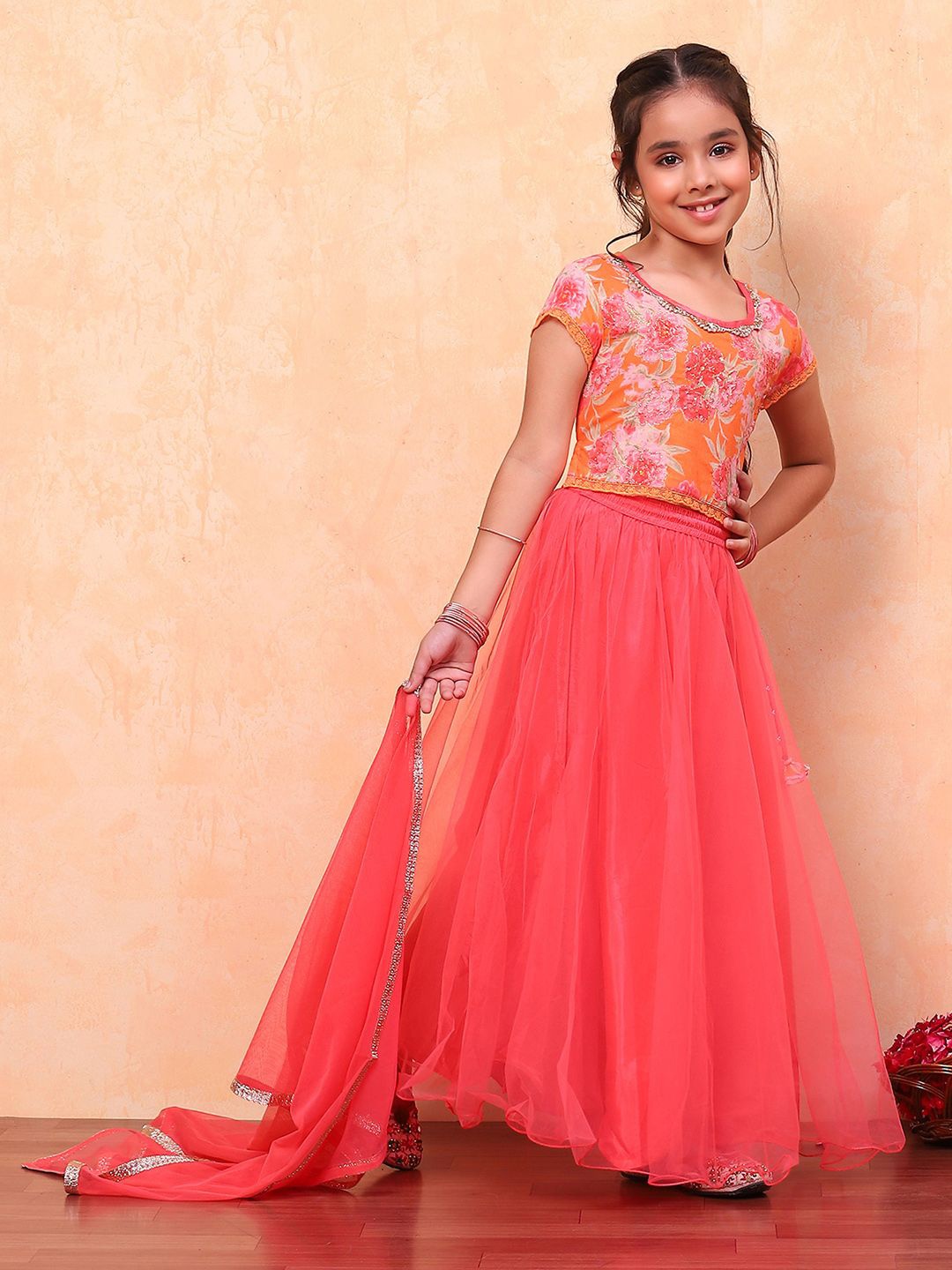 Biba Girls Floral Printed Sequinned Net Ready to Wear Lehenga & Blouse With Dupatta, Pink
Biba Girls Floral Printed Sequinned Net Ready to Wear Lehenga & Blouse With Dupatta, Pink