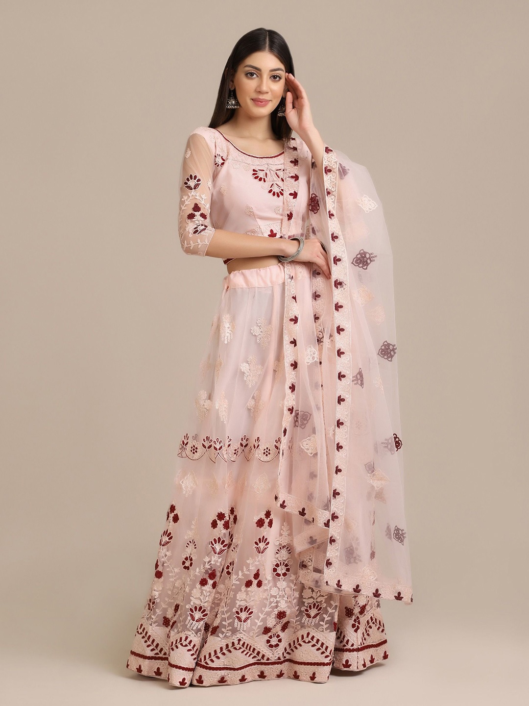 Warthy Ent Embroidered Thread Work Semi-Stitched Lehenga & Unstitched Blouse With Dupatta, Pink
Warthy Ent Embroidered Thread Work Semi-Stitched Lehenga & Unstitched Blouse With Dupatta, Pink