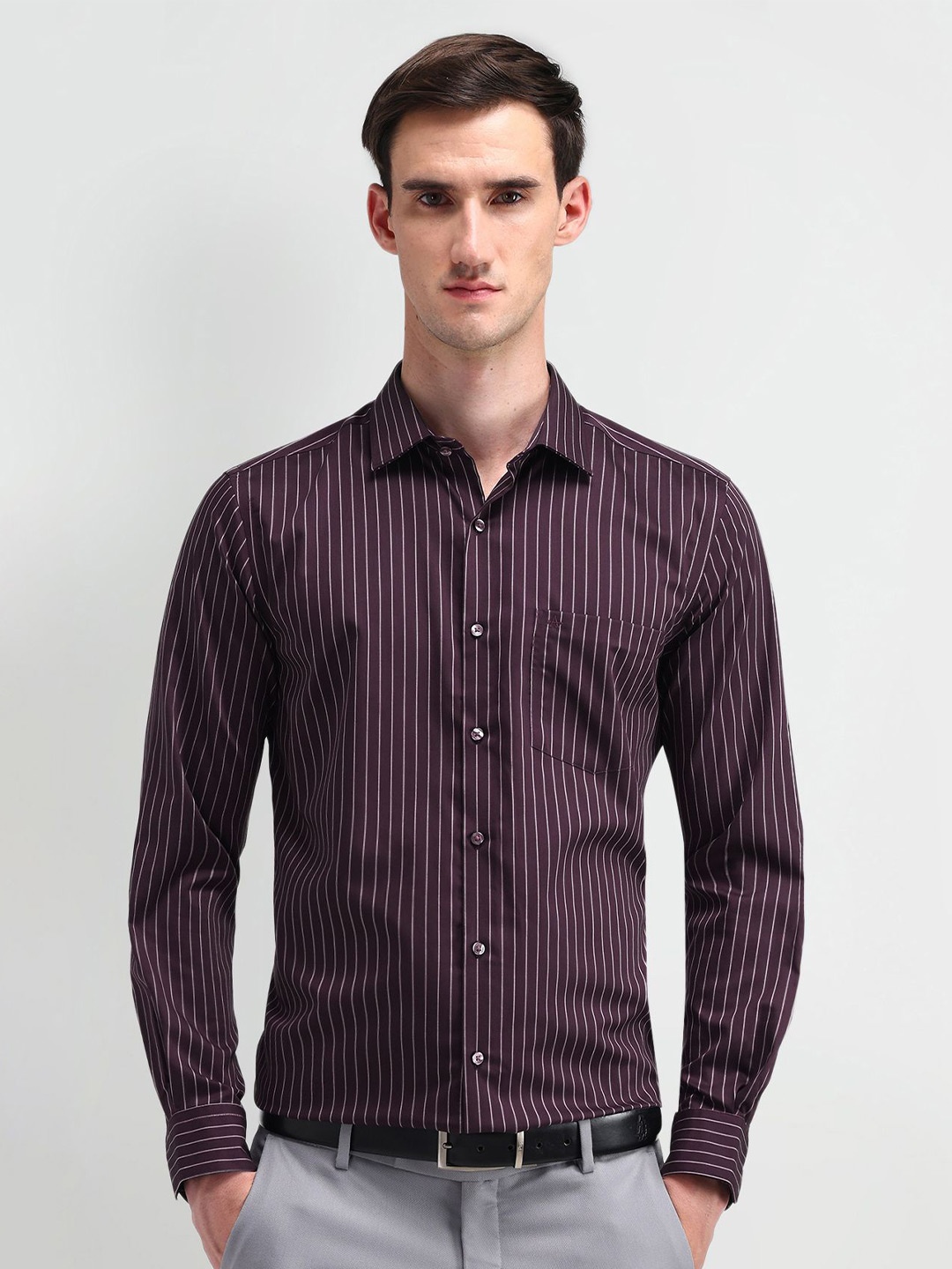 Arrow Men Classic Spread Collar Vertical Striped Cotton Formal Shirt, Purple
Arrow Men Classic Spread Collar Vertical Striped Cotton Formal Shirt, Purple