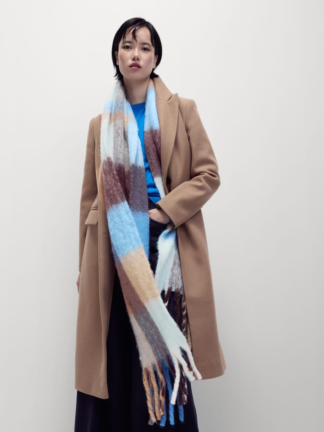 Marks & Spencer Women Checked Scarf, Blue
Marks & Spencer Women Checked Scarf, Blue