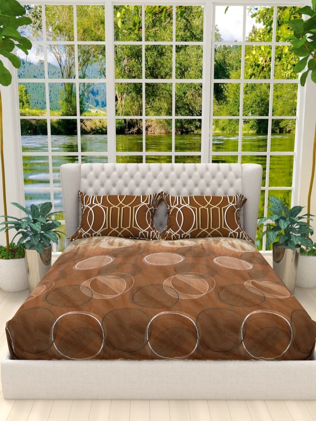 THE WHITE MOSS Brown & White 130 TC Cotton King Bedsheet with 2 Pillow Covers 2 x 2mt
THE WHITE MOSS Brown & White 130 TC Cotton King Bedsheet with 2 Pillow Covers 2 x 2mt