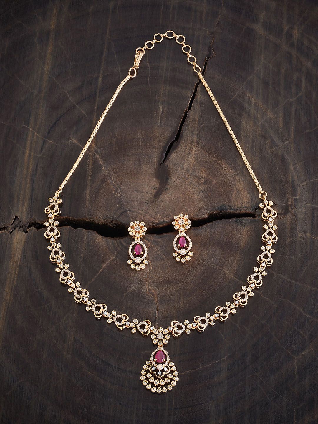 Kushal's Fashion Jewellery Gold Plated Cubic Zirconia Stone Studded Jewellery Set
Kushal's Fashion Jewellery Gold Plated Cubic Zirconia Stone Studded Jewellery Set