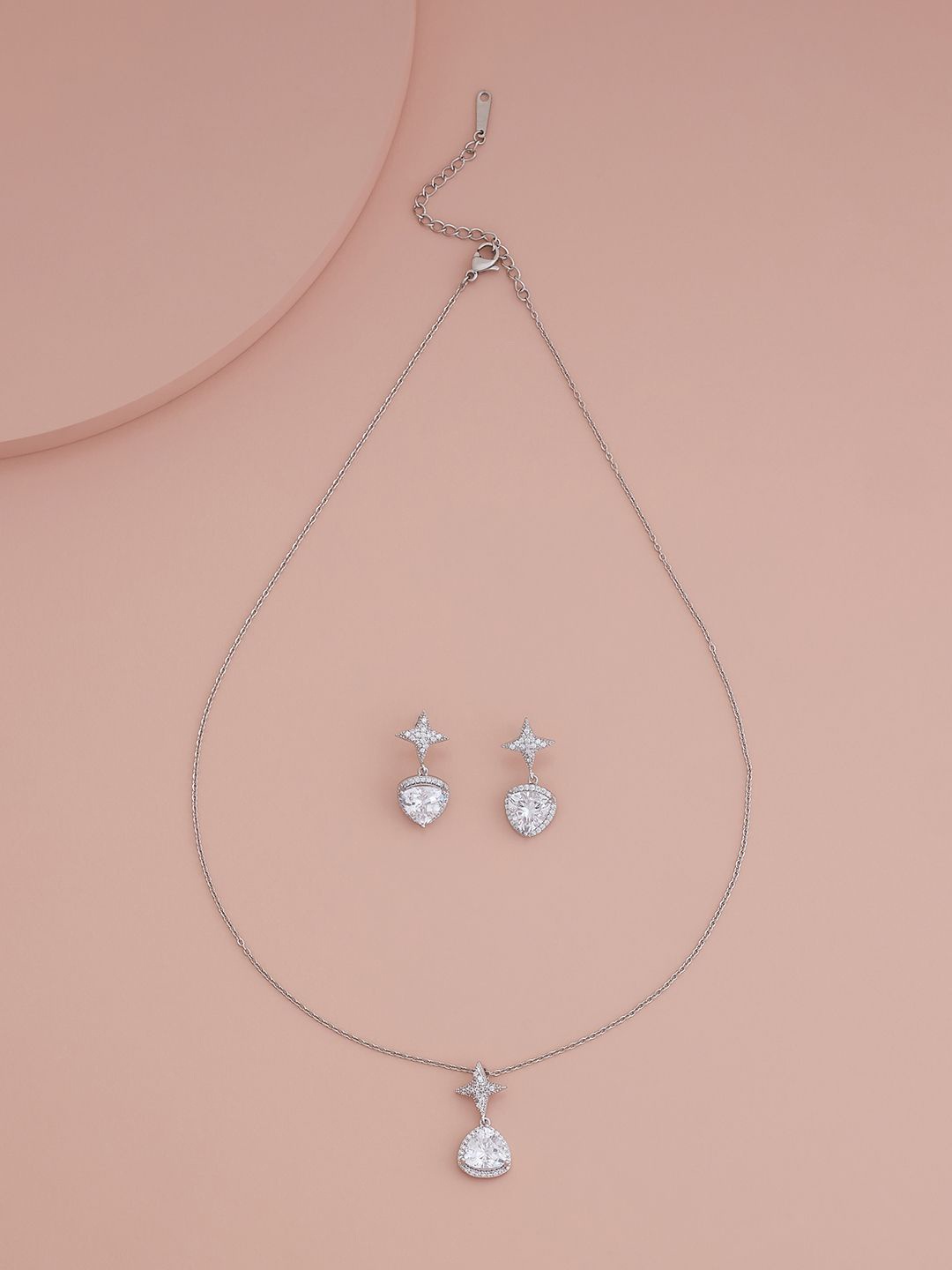 Kushal's Fashion Jewellery Rhodium-Plated Cubic Zirconia-Studded Jewellery Set, Silver
Kushal's Fashion Jewellery Rhodium-Plated Cubic Zirconia-Studded Jewellery Set, Silver