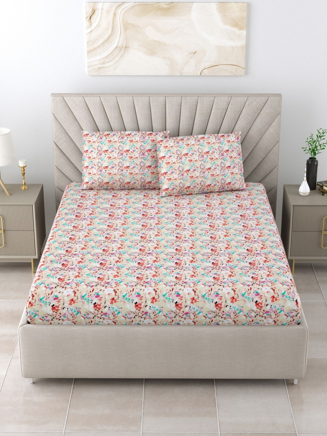 BOMBAY DYEING Lavender & Pink 104 TC Cotton King Bedsheet with 2 Pillow Covers 2 x 2mt
BOMBAY DYEING Lavender & Pink 104 TC Cotton King Bedsheet with 2 Pillow Covers 2 x 2mt