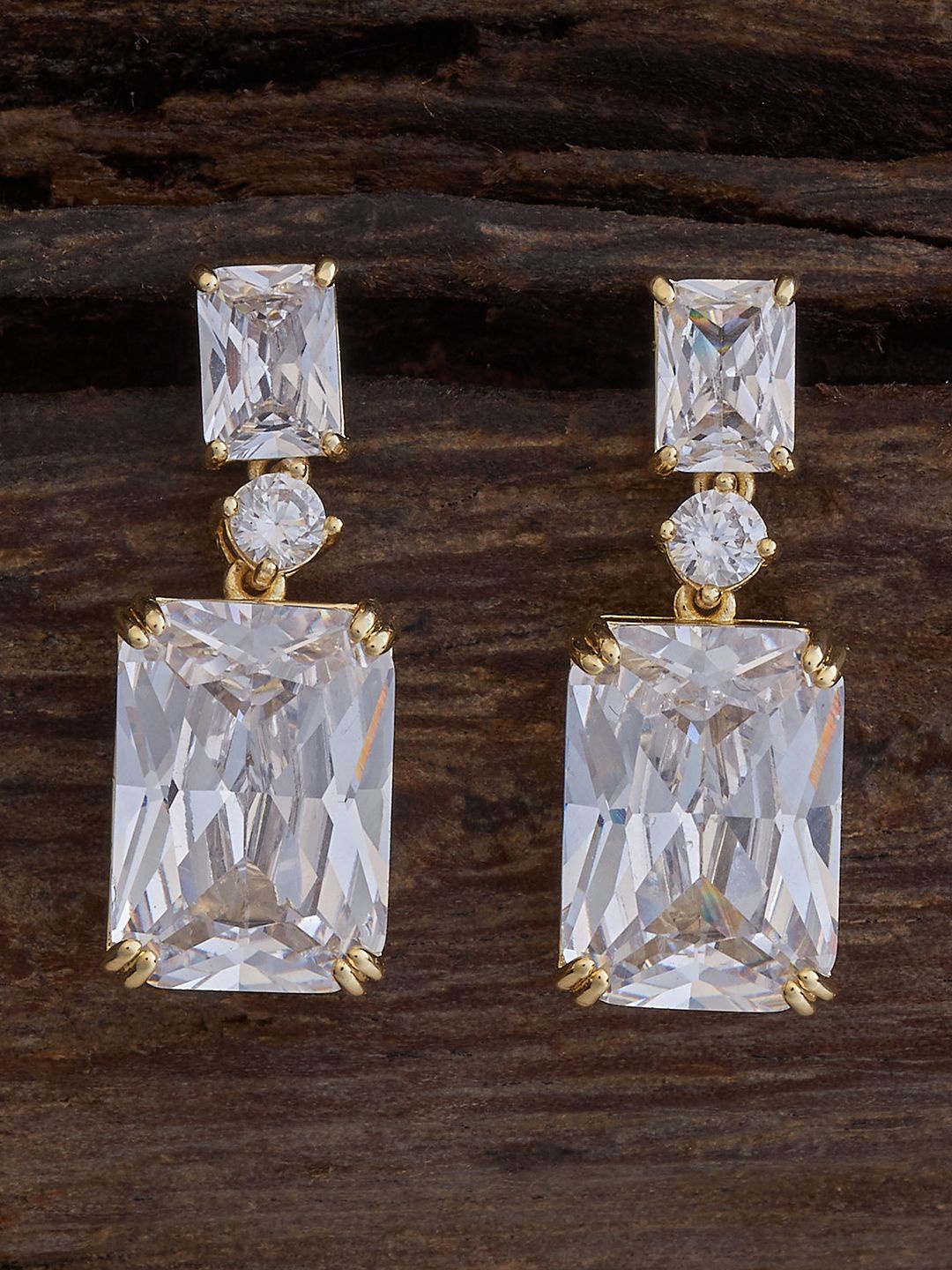 Kushal's Fashion Jewellery Gold-Plated Square Cubic Zirconia Studded Drop Earrings, White
Kushal's Fashion Jewellery Gold-Plated Square Cubic Zirconia Studded Drop Earrings, White