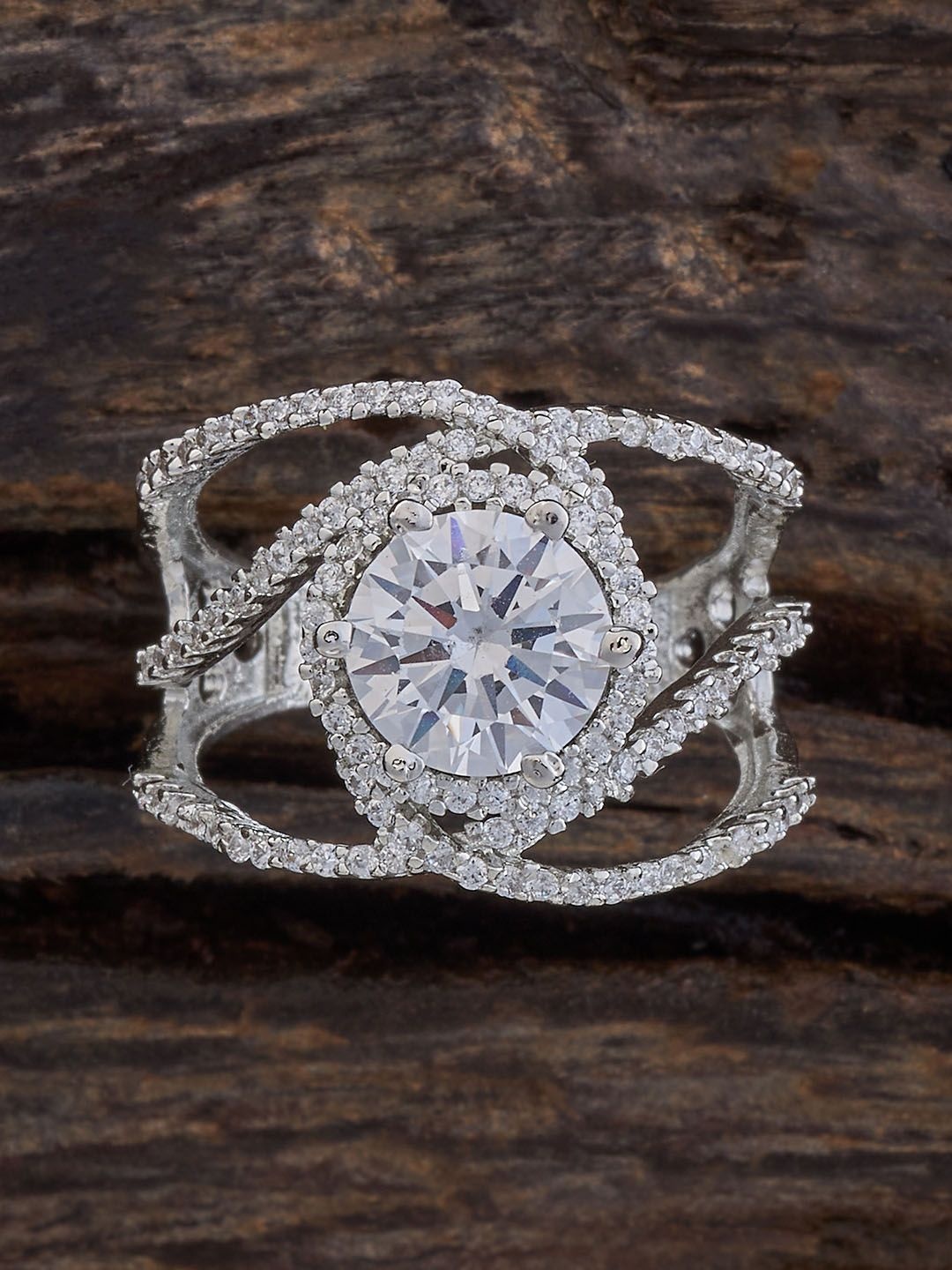 Kushal's Fashion Jewellery Rhodium-Plated Cubic Zirconia-Studded Adjustable Finger Ring, Silver
Kushal's Fashion Jewellery Rhodium-Plated Cubic Zirconia-Studded Adjustable Finger Ring, Silver