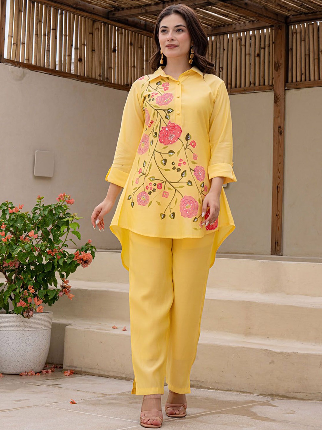FASHION DWAR Printed Pure Cotton Three Quarter Sleeve Tunic & Trouser Co-Ords, Yellow
FASHION DWAR Printed Pure Cotton Three Quarter Sleeve Tunic & Trouser Co-Ords, Yellow