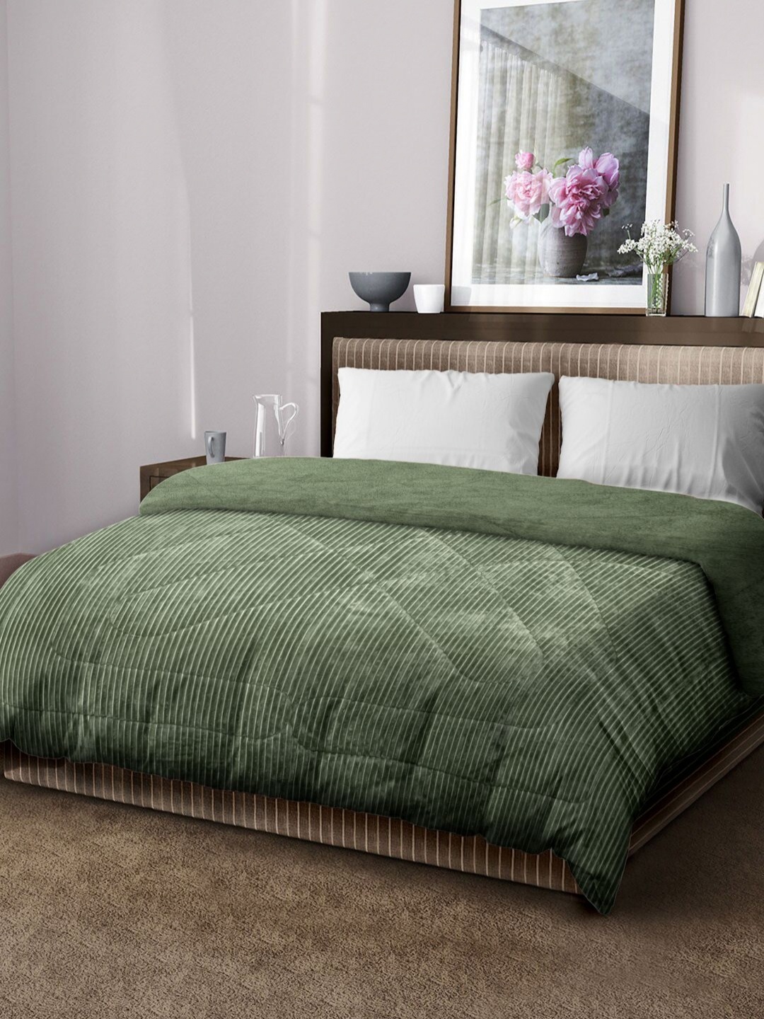 KLOTTHE Green Striped Microfibre Filling 950 GSM Woolen Heavy Winter Double Bed Quilt
KLOTTHE Green Striped Microfibre Filling 950 GSM Woolen Heavy Winter Double Bed Quilt
