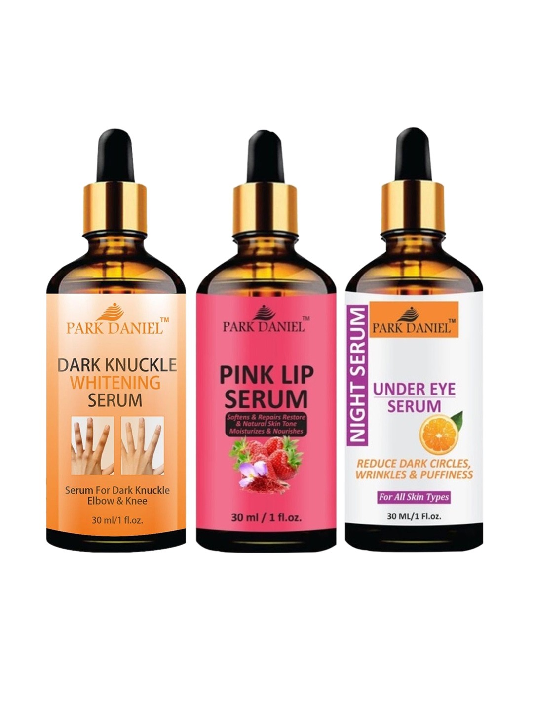 Park Daniel Set Of 3 Dark Knuckle, Pink Lip Serum & Under Eye Serum - 30 ml Each, Multi
Park Daniel Set Of 3 Dark Knuckle, Pink Lip Serum & Under Eye Serum - 30 ml Each, Multi