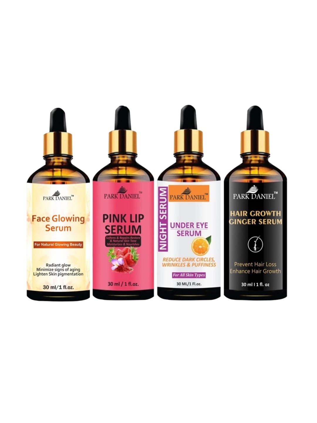 Park Daniel Set Of 4 Face Glowing Serum, Lip Serum, Undereye Serum & Hair Serum - 30 ml, Multi
Park Daniel Set Of 4 Face Glowing Serum, Lip Serum, Undereye Serum & Hair Serum - 30 ml, Multi