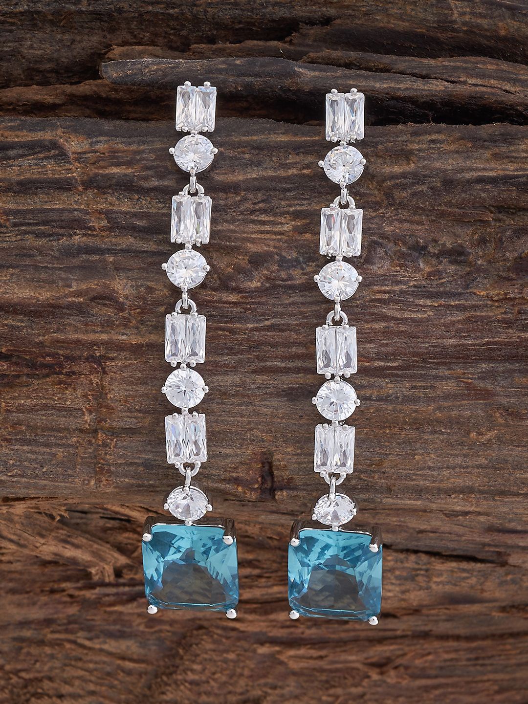 Kushal's Fashion Jewellery Rhodium-Plated Square Cubic Zirconia Studded Drop Earrings, Sea green
Kushal's Fashion Jewellery Rhodium-Plated Square Cubic Zirconia Studded Drop Earrings, Sea green