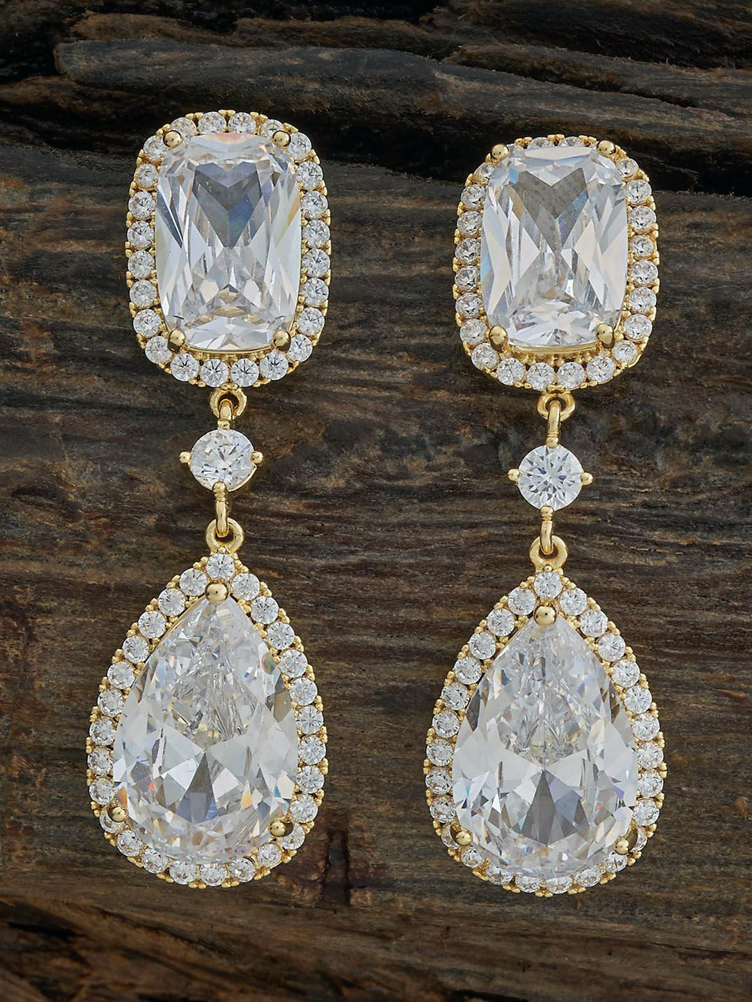 Kushal's Fashion Jewellery Gold-Plated Cubic Zirconia Studded Drop Earrings, White
Kushal's Fashion Jewellery Gold-Plated Cubic Zirconia Studded Drop Earrings, White