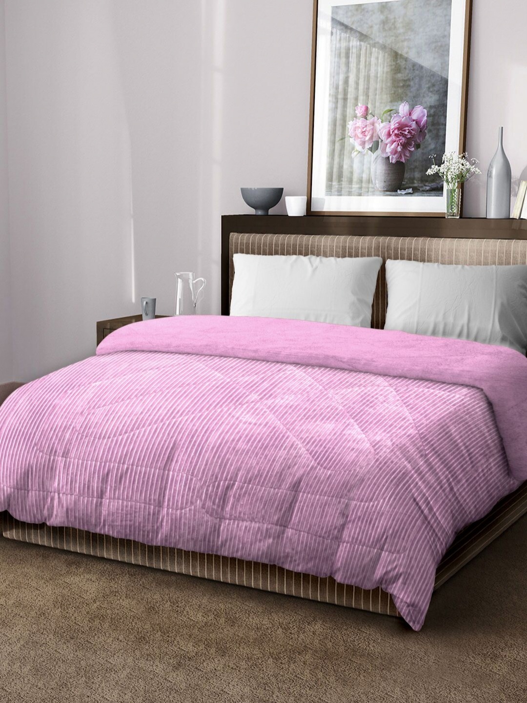 KLOTTHE Pink Striped Microfibre Filling 950 GSM Woolen Heavy Winter Double Bed Quilt
KLOTTHE Pink Striped Microfibre Filling 950 GSM Woolen Heavy Winter Double Bed Quilt