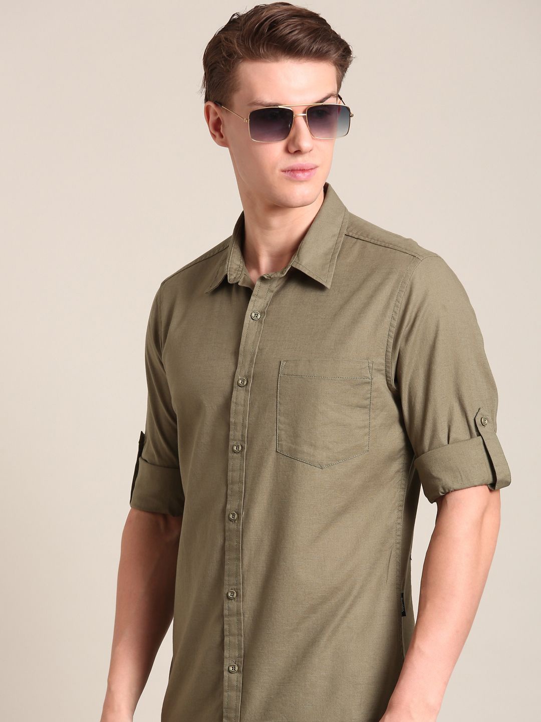 The Roadster Lifestyle Co. Men Standard Spread Collar Solid Cotton Linen Casual Shirt, Brown
The Roadster Lifestyle Co. Men Standard Spread Collar Solid Cotton Linen Casual Shirt, Brown