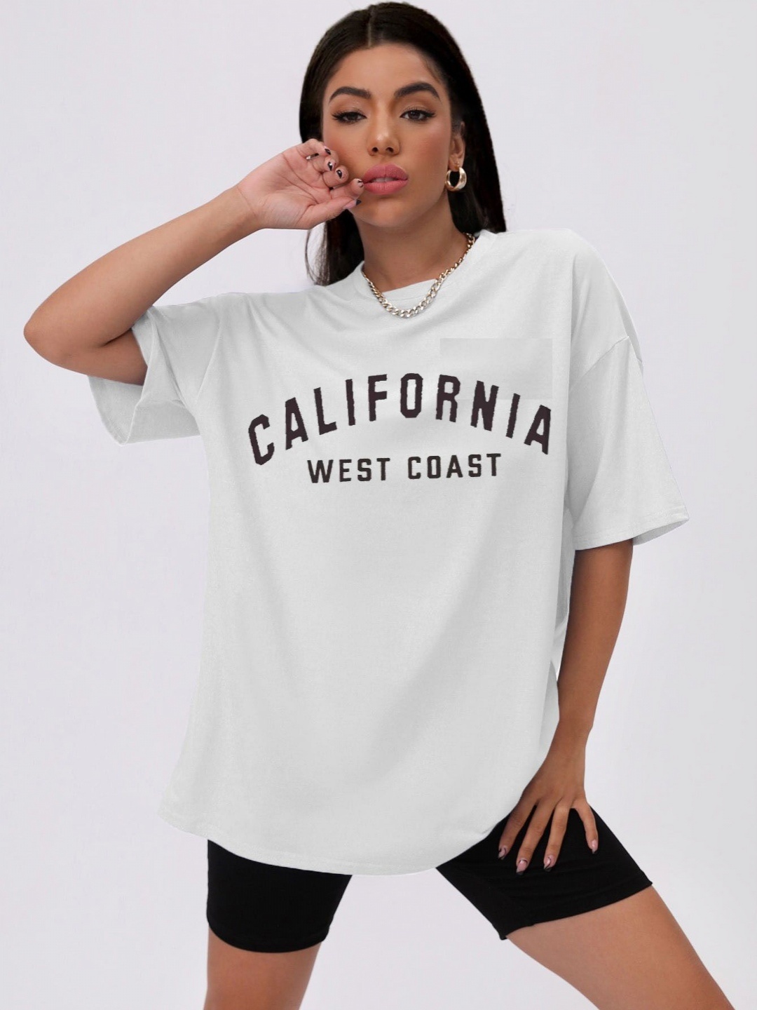 REVEXO Women Typography Printed Drop-Shoulder Sleeves Round Neck Applique T-shirt, White
REVEXO Women Typography Printed Drop-Shoulder Sleeves Round Neck Applique T-shirt, White