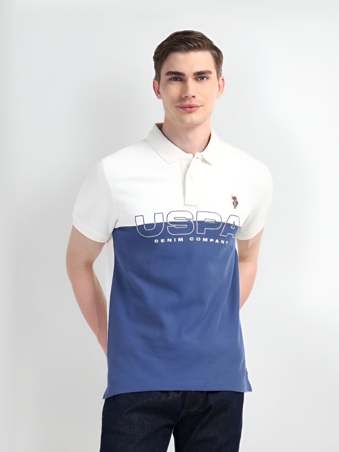 U.S. Polo Assn. Denim Co. Men Colourblocked Polo Collar Cotton Slim Fit T-shirt, White
U.S. Polo Assn. Denim Co. Men Colourblocked Polo Collar Cotton Slim Fit T-shirt, White