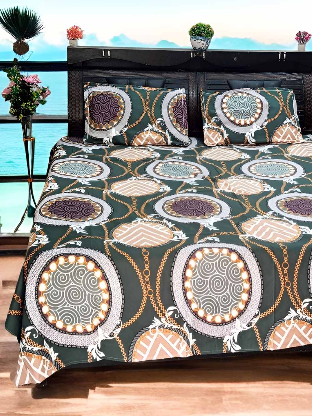 V.R.ENTERPRISES Green Floral Printed 300 TC Cotton King Bedsheet with 2 Pillow Covers
V.R.ENTERPRISES Green Floral Printed 300 TC Cotton King Bedsheet with 2 Pillow Covers