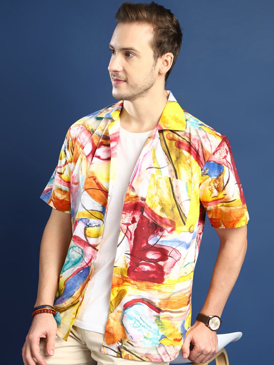 Hancock Men Comfort Cuban Collar Abstract Printed Cotton Relaxed Fit Casual Shirt, Yellow
Hancock Men Comfort Cuban Collar Abstract Printed Cotton Relaxed Fit Casual Shirt, Yellow