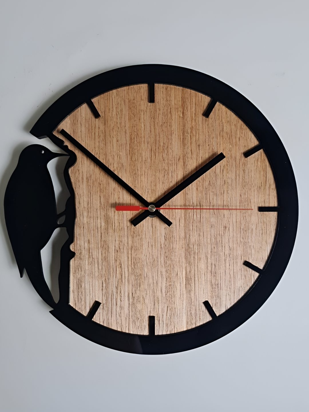 QEZNEF Brown & Black Woodpecker Textured Contemporary Round Shaped Wooden Wall Clock
QEZNEF Brown & Black Woodpecker Textured Contemporary Round Shaped Wooden Wall Clock
