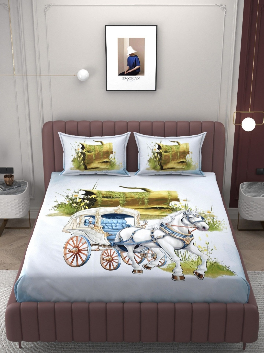 Bromwick Off White & Green Floral Cotton 250 TC King Bedsheet with 2 Pillow Covers
Bromwick Off White & Green Floral Cotton 250 TC King Bedsheet with 2 Pillow Covers