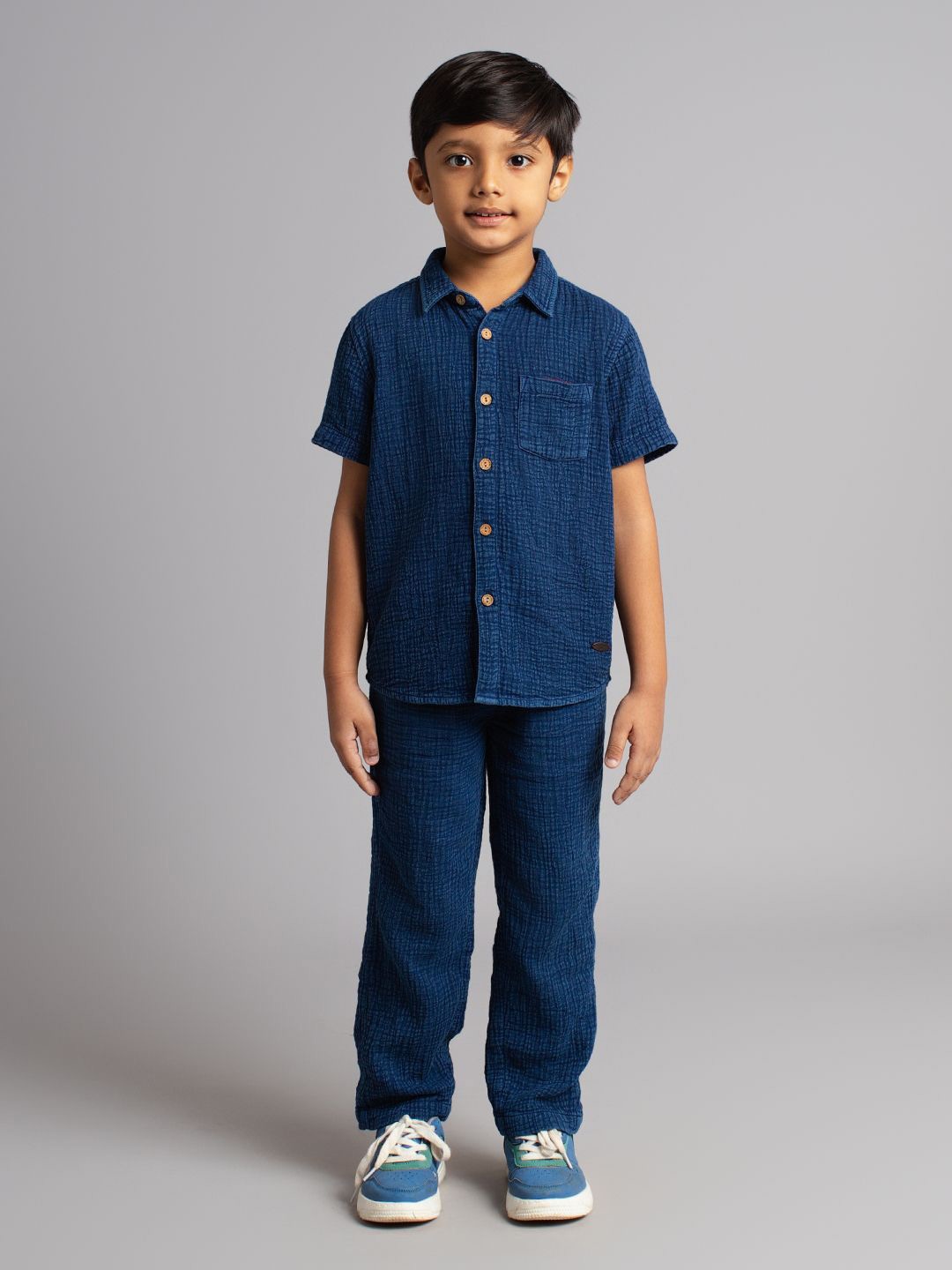 Ed-a-Mamma Boys Shirt Collar Neck Short Sleeves Pure Cotton Shirt With Trousers, Navy blue
Ed-a-Mamma Boys Shirt Collar Neck Short Sleeves Pure Cotton Shirt With Trousers, Navy blue