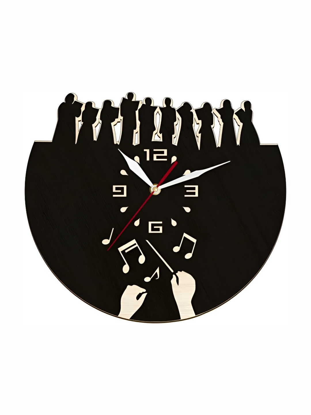 QEZNEF Black Textured Quirky Shaped Contemporary Analogue Wooden Wall Clock Without Glass
QEZNEF Black Textured Quirky Shaped Contemporary Analogue Wooden Wall Clock Without Glass